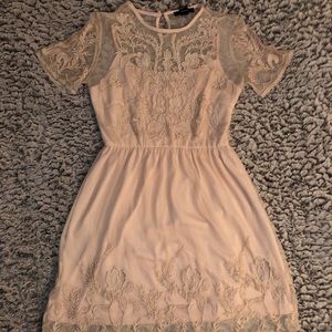 Light Pink Lace Overlay Dress